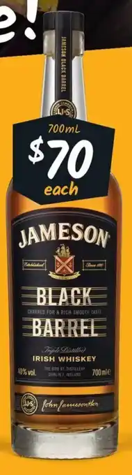 Jameson Black Barrel Irish Whiskey