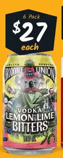 Cellarbrations Brookvale Union 4% Premix Range Cans offer