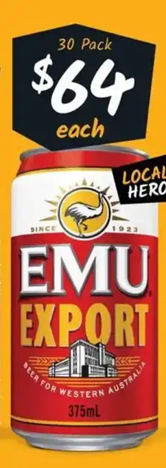 Cellarbrations Emu Export Block Cans offer