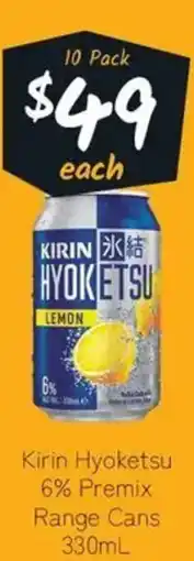 Cellarbrations Kirin Hyoketsu 6% Premix Range Cans offer