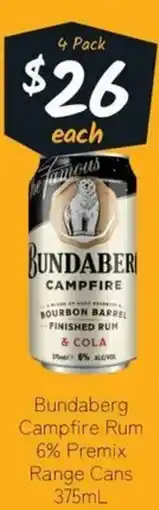 Cellarbrations Bundaberg Campfire Rum 6% Premix Range Cans offer