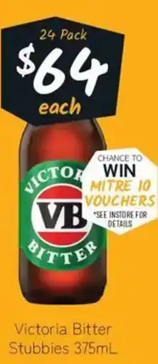 Cellarbrations Victoria Bitter Stubbies offer