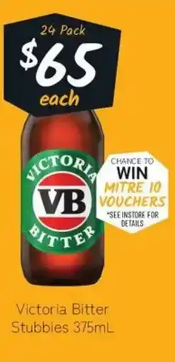 Cellarbrations Victoria Bitter Stubbies offer