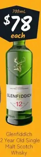 Cellarbrations Glenfiddich 12 Year Old Single Malt Scotch Whisky offer
