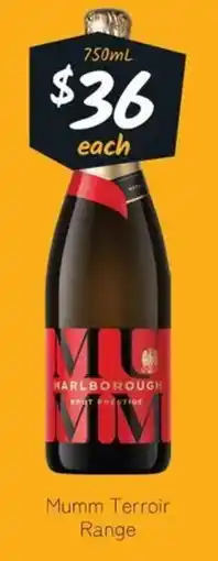 Cellarbrations Mumm Terroir Range offer