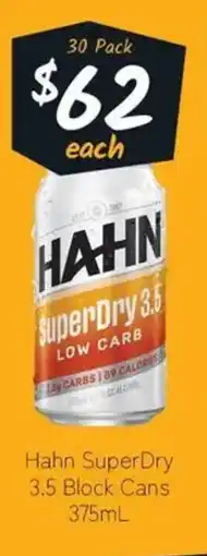 Cellarbrations Hahn SuperDry 3.5 Block Cans offer