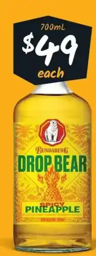 Cellarbrations Bundaberg Drop Bear Spicy Pineapple Rum offer