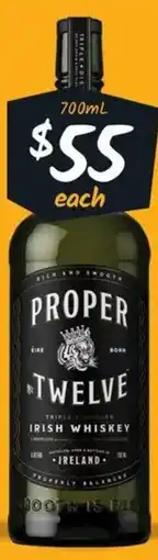 Cellarbrations Proper Twelve Irish Whiskey offer