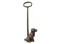 LivingStyles Dog Cast Iron Door Stopper with Handle - Antique Rust offer