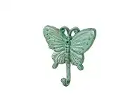 LivingStyles Butterfly Cast Iron Single Wall Hanger - Verdigris offer