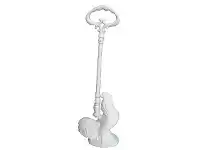 LivingStyles Cast Iron Rooster Door Stopper with Handle, Antique White offer