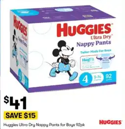BIG W Huggies Ultra Dry Nappy Pants for Boys offer
