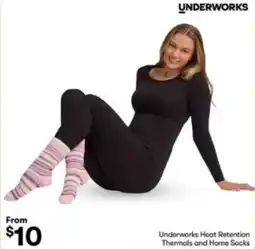 BIG W Underworks Heat Retention Thermals and Home Socks offer
