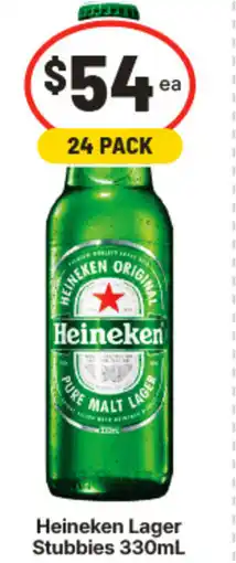 IGA Heineken Lager Stubbies offer