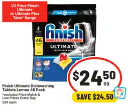IGA Finish Ultimate Dishwashing Tablets Lemon offer