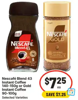 IGA Nescafé Blend 43 Instant Coffee or Gold Instant Coffee offer