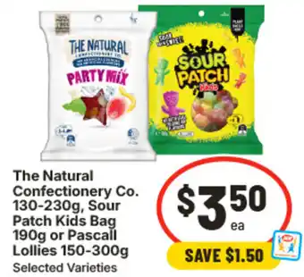 IGA The Natural Confectionery Co., Sour Patch Kids Bag or Pascall Lollies offer