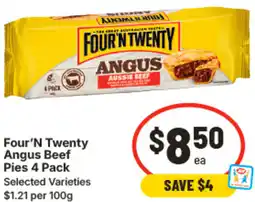 IGA Four'N Twenty Angus Beef Pies offer