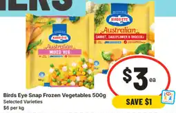 IGA Birds Eye Snap Frozen Vegetables offer