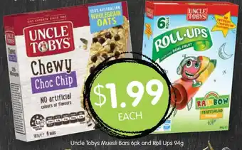 Spudshed Uncle Tobys Muesli Bars offer