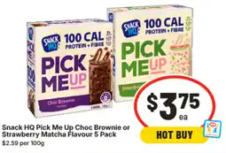 IGA Snack HQ Pick Me Up Choc Brownie or Strawberry Matcha Flavour offer