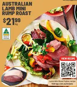 IGA Australian lamb mini rump roast offer