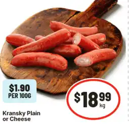 IGA Kransky Plain or Cheese offer