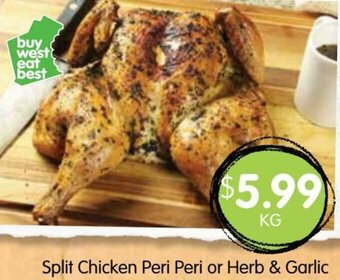 Spudshed Split Chicken Peri Peri Or Herb & Garlic offer