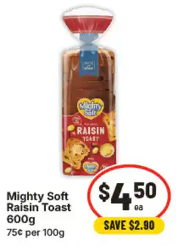 IGA Mighty Soft Raisin Toast offer