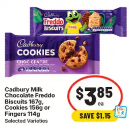 IGA Cadbury Milk Chocolate Freddo Biscuits , Cookies or Fingers offer