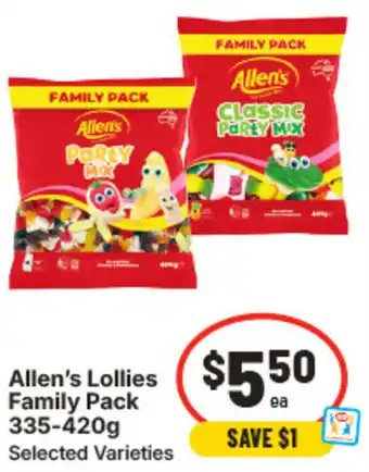 IGA Allen's Lollies Family Pack offer