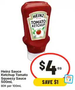 IGA Heinz Sauce Ketchup Tomato Squeezy Sauce offer