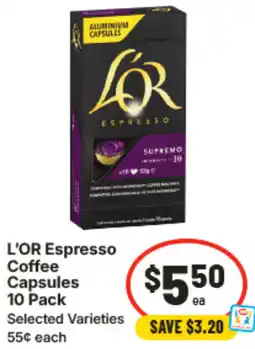 IGA L'OR Espresso Coffee Capsules offer