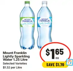 IGA Mount Franklin Lightly Sparkling Water offer
