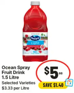 IGA Ocean Spray Fruit Drink offer