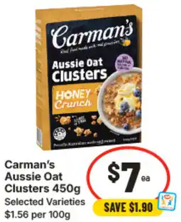 IGA Carman's Aussie Oat Clusters offer