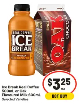 IGA Ice Break Real Coffee or Oak Flavoured Milk offer