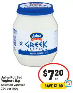 IGA Jalna Pot Set Yoghurt offer