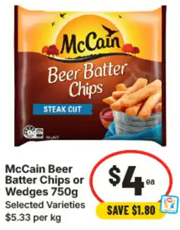 IGA McCain Beer Batter Chips or Wedges offer