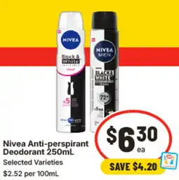 IGA Nivea Anti-perspirant Deodorant offer