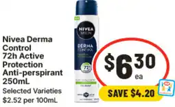 IGA Nivea Derma Control 72h Active Protection Anti-perspirant offer
