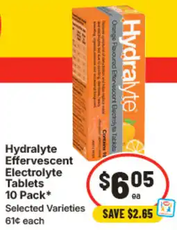 IGA Hydralyte Effervescent Electrolyte Tablets offer