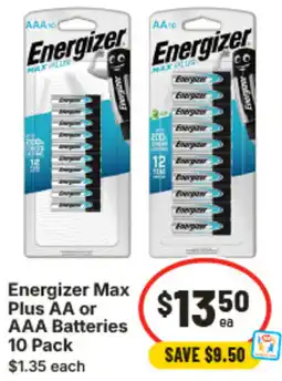 IGA Energizer Max Plus AA or AAA Batteries offer