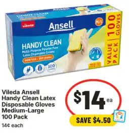IGA Vileda Ansell Handy Clean Latex Disposable Gloves Medium-Large offer