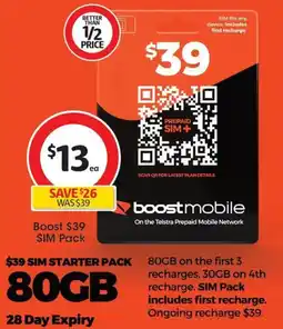 Coles Boost $39 SIM Pack offer