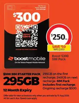 Coles Boost $300 SIM Pack offer