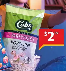 ALDI Cobs Natural Popcorn Lightly Salted slightly Sweet offer