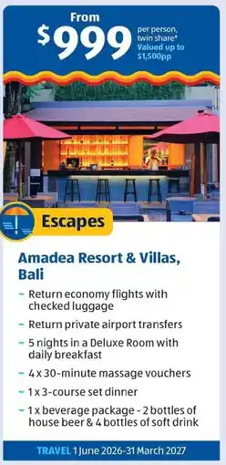 ALDI Amadea Resort & Villas, Bali offer