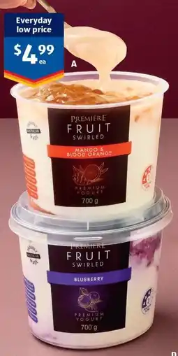 ALDI A Premiére Fruit Swirled Yogurt offer