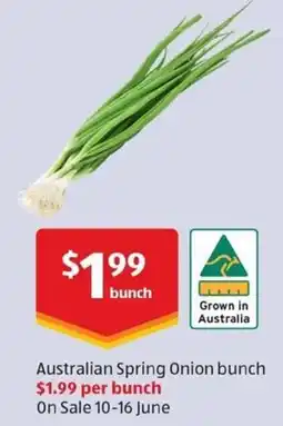 ALDI Australian Spring Onion bunch offer